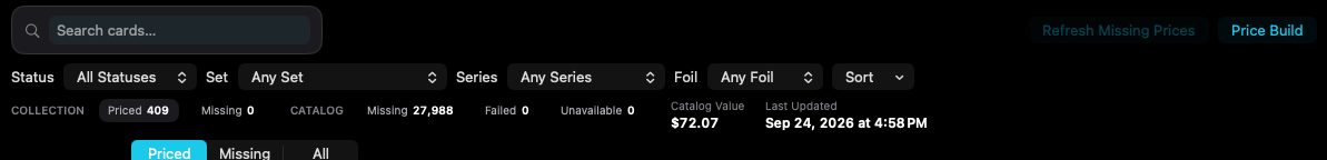 Pricing filters