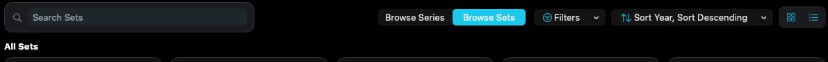 Sets toolbar