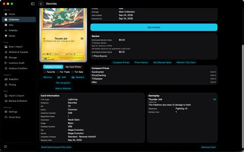 Lower Card Details with card information, gameplay, and remove.